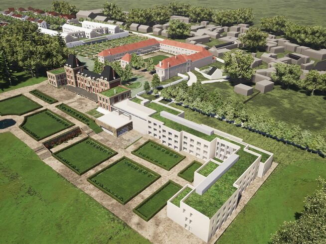 Résidence de 105 logements avec des maisons individuelles